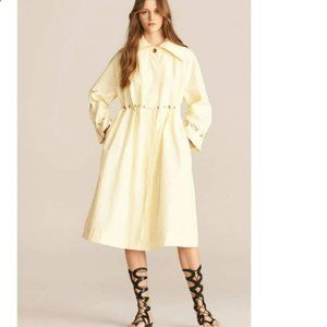 NWT Rebecca Taylor Drawstring Faille Trench Coat - Buttercream (Small)